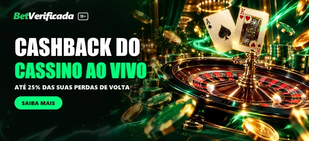 CASHBACK PARA CASSINO AO VIVO!&nbsp;